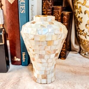 Mosaic Mother of Pearl Vase